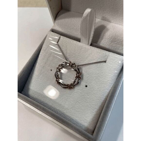 Thehorae Rose Gold and Silver Colored Wreath Necklace - Picture 2 of 2